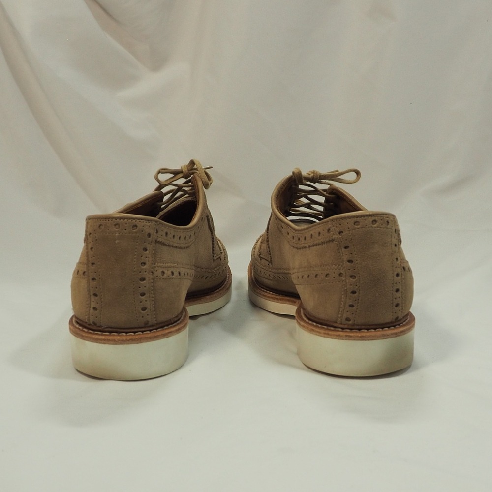 Allen Edmonds William Shoes Mens 11.5 Tan Suede Longwing Derby Wingtip Oxford - Picture 7 of 11